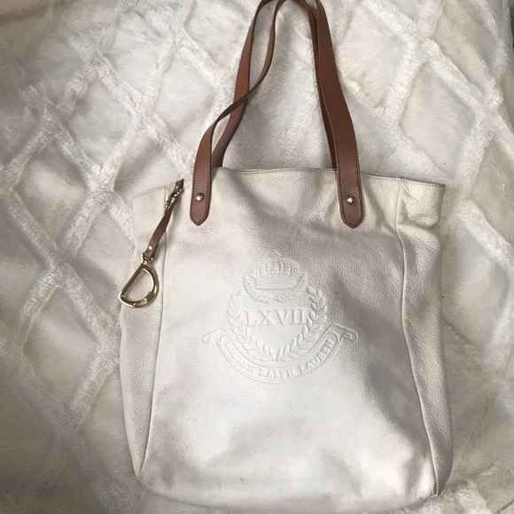 Ralph Lauren Handbags - Lauren Ralph Lauren Off-White Leather Tote